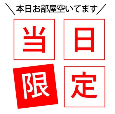 【当日・カード決済限定】「本日、お部屋あいてます！」返金＆変更不可だからお得　〜素泊まり〜